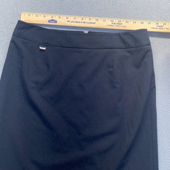 Calvin Klein Skirt Womans Size 12 Black Pencil Career Knee Length Casual Boss - Picture 4 of 12